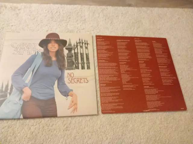 Carly Simon / No Secrets Vinyl LP,Elektra K42127.