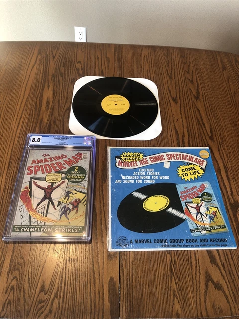 Amazing Spider-Man # 1 Golden record reprint CGC- 8.0 1966 with Original Record