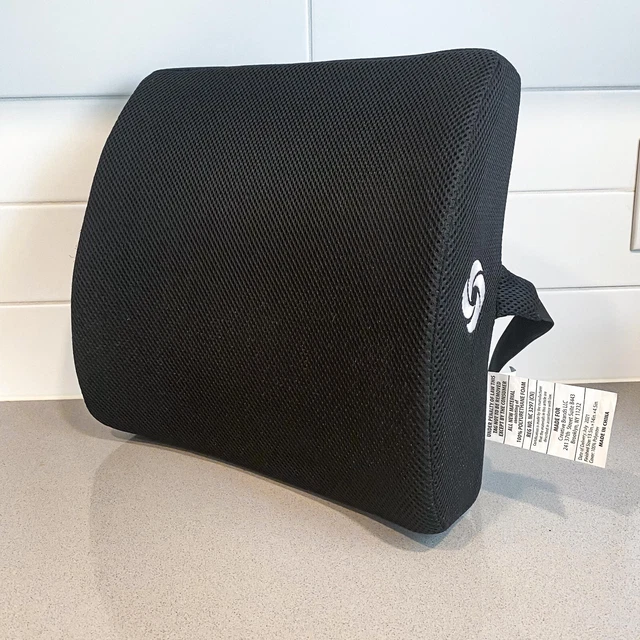 Lumbar support pillow by Samsonite  memory foam black adjustable elastic strap