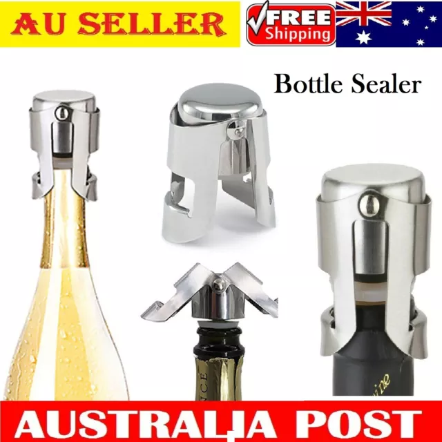 Stainless Steel Reusable Sparkling Wine Champagne Stopper Plugs Bottle Sealer AU