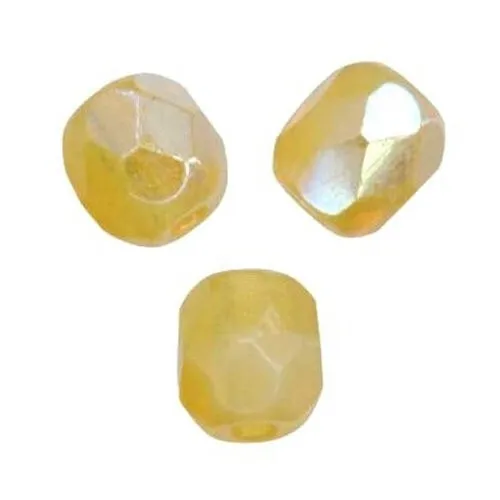 30 Perles Facettes cristal de boheme 4mm - LIGHT TOPAZ OPAL AB