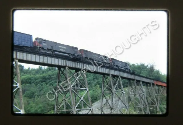 Original '70 Kodachrome Slide SP Southern Pacific 7128 C628 Bridge action  29I34