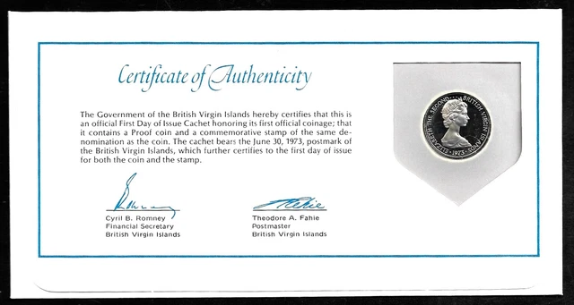 World Coins - British Virgin Islands 10 Cents 1973 First Day Issue Proof Coin