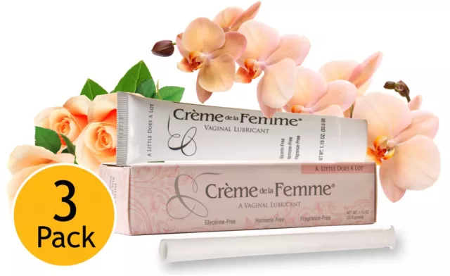 Creme de la Femme Natural Lubricant for Women Vaginial Moisturizer Cream 3 pack