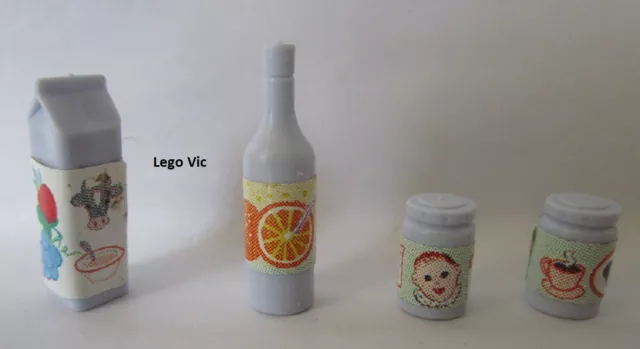 LEGO 33011 Scala Wine Milk Jars Lt Purple Milk Wine Pots Stickers 3243 MOC A76