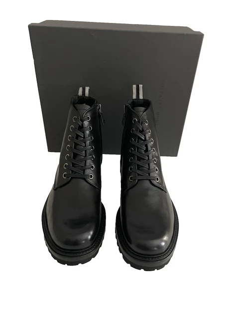 John Varvatos Boots Mens Size 9.5 Black Leather Combat Lace Up Zip Ankle Casual John Varvatos Black Zip Boots for Men for Sale | Shop New  main image 4