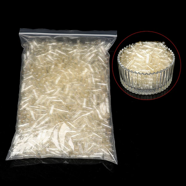 1000PCS EMPTY HARD Gelatin Capsule MedicineCapsule 1 Transparent Empty