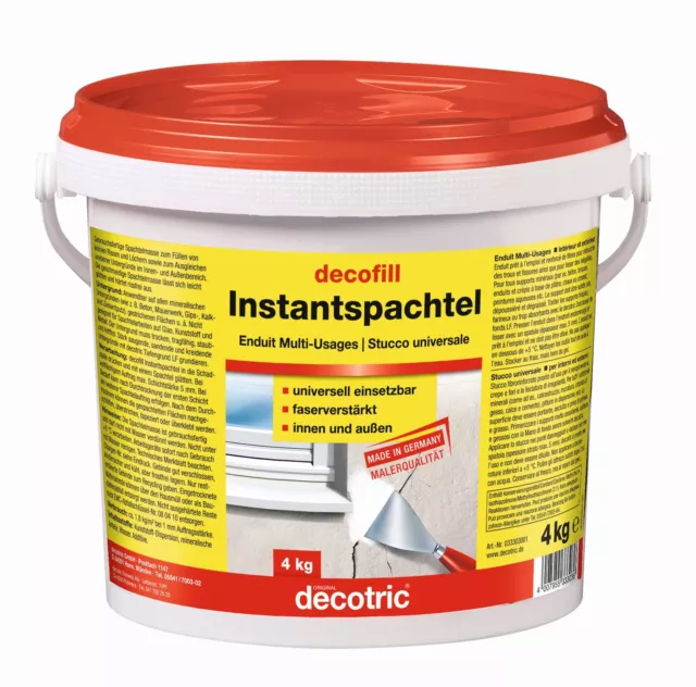 4 kg decotric decofill instant Spachtel Kunstharzspachtel für INNEN und AUßEN