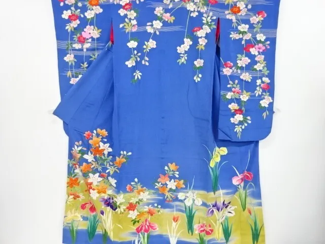 4399310: Japanese Kimono / Antique Frisode For Brides / Kinsha / Embroidery Weep