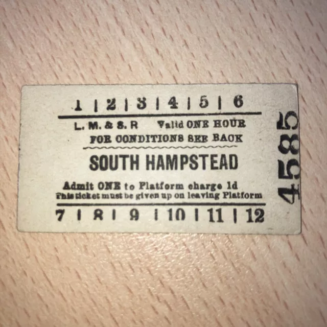 LMSR.   Platform.   Ticket;.  (   South. Hampstead.   )