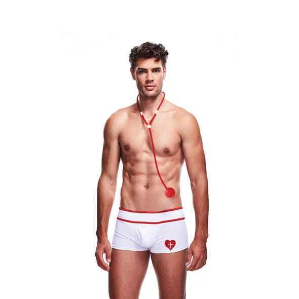 Envy - Doctor M - XL bianco white boxer/slip rosso rosso rosso sexy stetoscopio