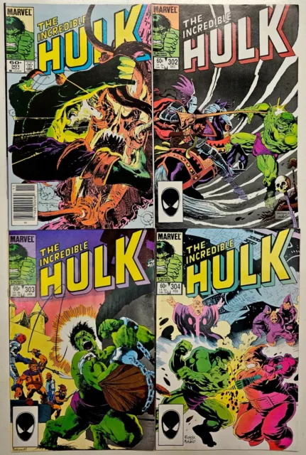 Marvel Comic Bronze Age Incredible Hulk Key 4 Issue Lot 301 302 303 304 VF/NM