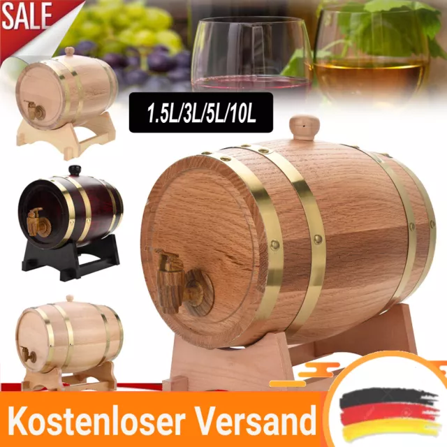 Holzfass Whiskyfass Eichenfass Schnapsfass hahn 1.5 / 3 / 5 /10 Liter Regentonne