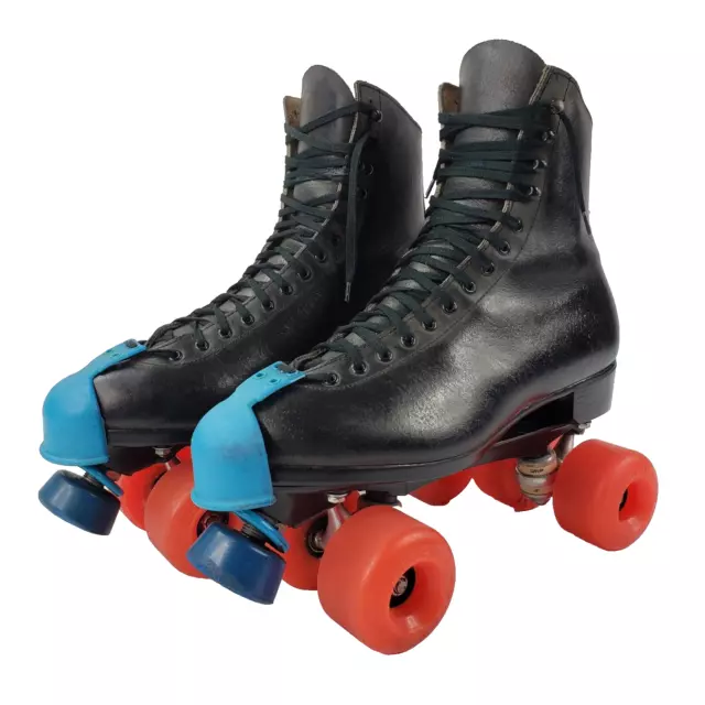Vintage Riedell Roller Skates Mens Size 11 Kryptonics 70mm Wheels  Black Leather