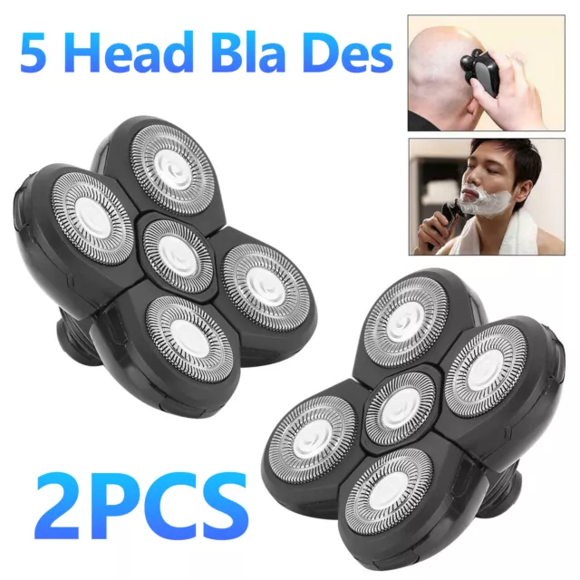 2x 5 Blades Floating Shaving Bald Replacement Shaver Head For Electric Razor CN