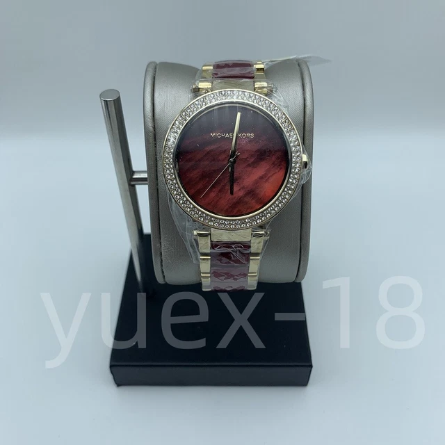 Michael Kors MK6427 Parker Chronograph Red Dial Two Tone Bracelet Women's Watch