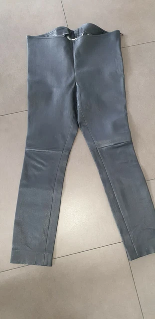 Pantalon En Cuir D'agneau Sandro Evel - Taille 36 UE - Doublé, Braguette Zip - Marron - Neuf Sans étiquettes