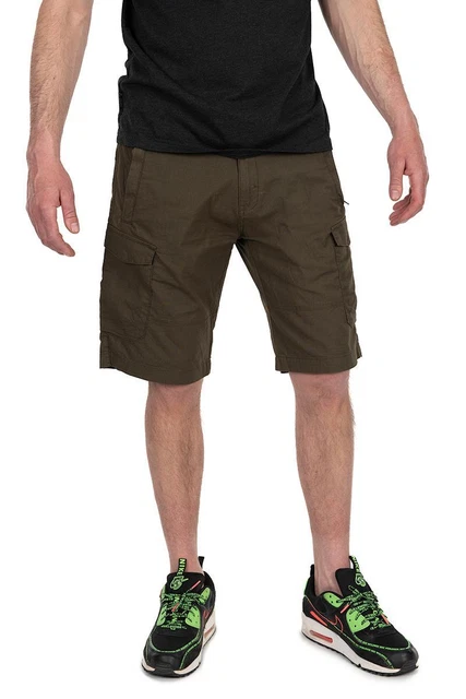 Fox Collection Light Weight Cargo Shorts Green & Black / Carp Fishing Clothing