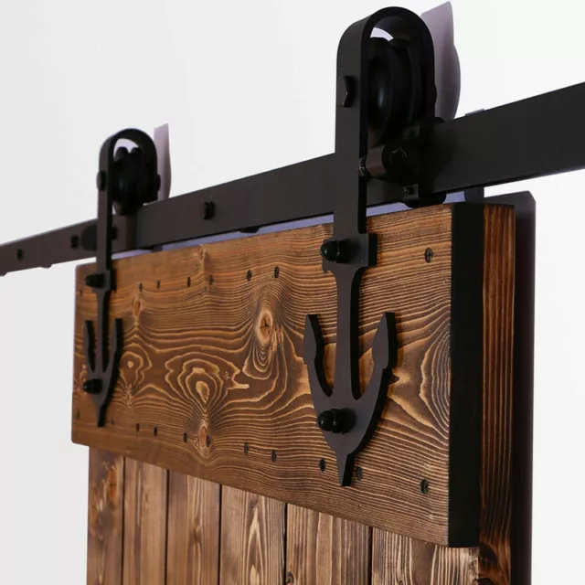 4ft-20ft Steel Sliding Barn Door Hardware Closet Track Kit for Single Wood Door