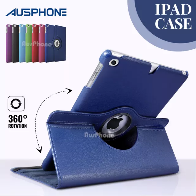 360 Leather Smart Case Cover for Apple iPad 9 8 7 iPad mini 6 iPad Air iPad Pro