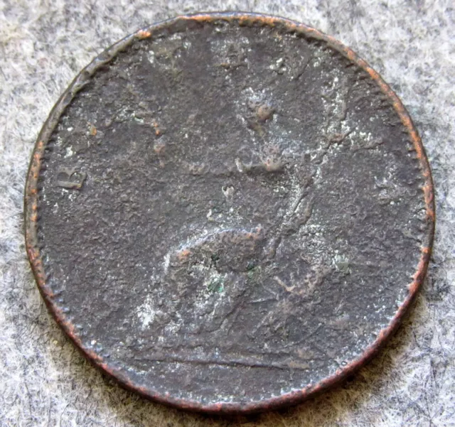 GREAT BRITAIN GEORGE III 1807 ONE PENNY SEATED BRITANNIA, COPPER km# 663