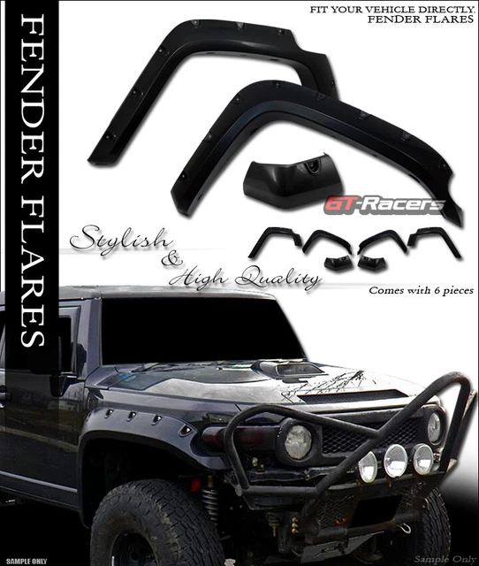 For 2007-2014 Toyota Fj Cruiser Black Pocket Style Fender Flares Wheel Cover 6Pc
