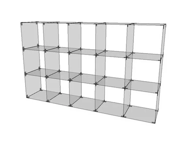 Glassteckvitrine 206x124 cm Steckvitine Glaskaten Glasregal Vitrine Würfelregal