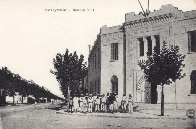 Matelots Hôtel de Ville FERRYVILLE Tunisie Afrique Carte Postale Ancienne E.C.