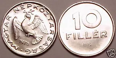 Unc Hungary 1978 10 Filler~Dove Coin~Free Shipping~