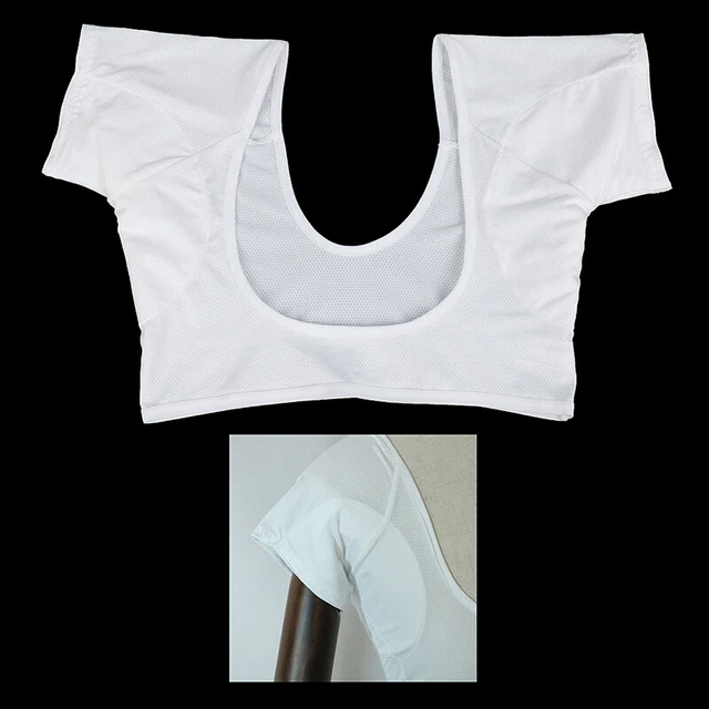 1Pc White T-shirt Shape Sweat Pads Reusable Washable Underarm Armpit Sweat   BII