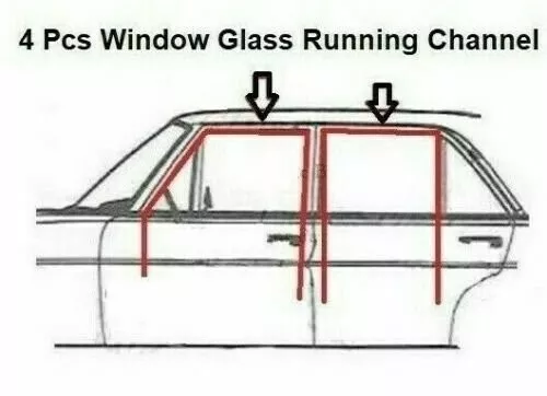 Mercedes W108 W115 W116 W123 Türscheiben Dichtung U-Profil Fensterführung NEU