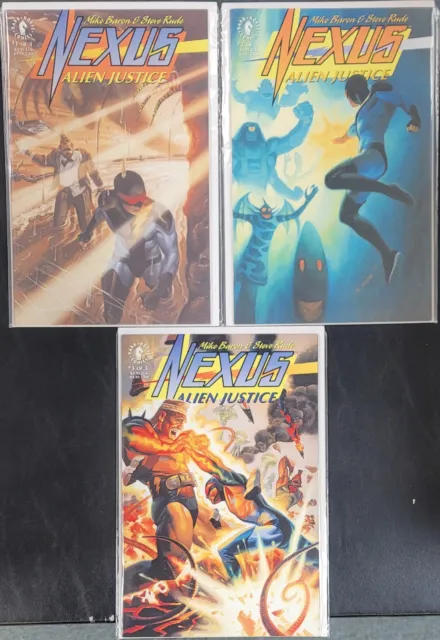 Nexus Alien Justice #1-3 Dark Horse Comics 1992 Complete Set! VF-NM 8.0-9.0+!