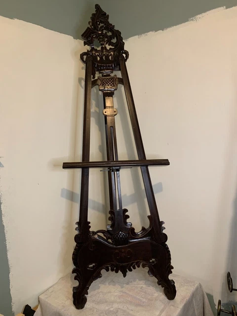 Antique Mahogany Wood Standing Easel Art Paintings Pictures 72"x24"