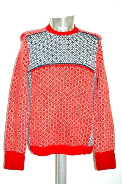 Alexander McQueen Hommes Rouge Foire Île Pull Col Rond “ L” Nouveau