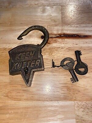 Keen Kutter Lock Key Set Lot Metal Brass Bronze Patina Finish Tool Auto Klein Vg