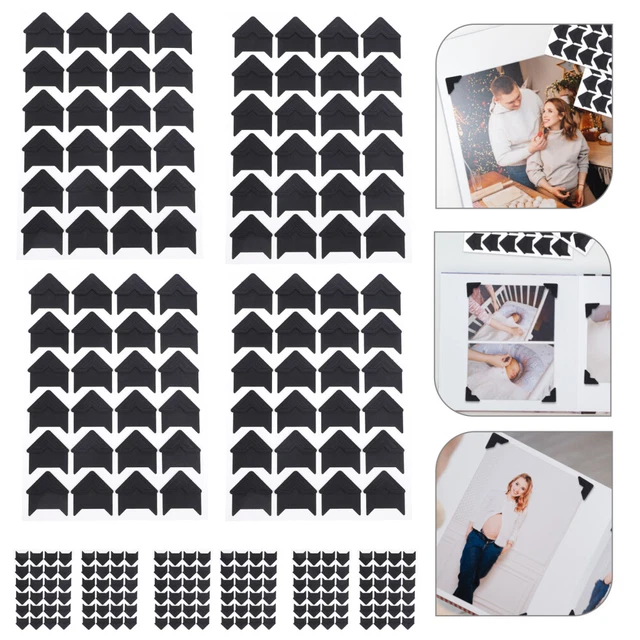 Lot 15 Feuilles Autocollants Coins Album Photo - Transparents, Fond Blanc - 1530 Coins - Pour Scrapbooking, DIY
