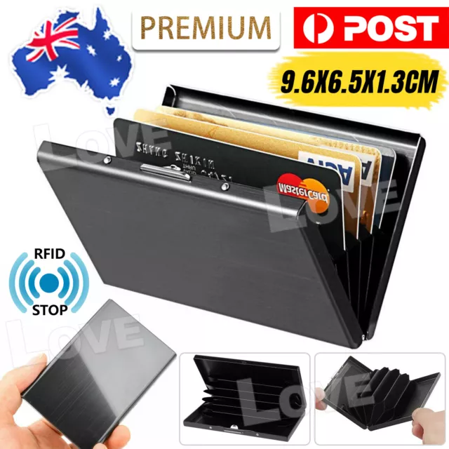 RFID Blocking Stainless Slim Wallet ID Credit Card Holder Case Protector Purse