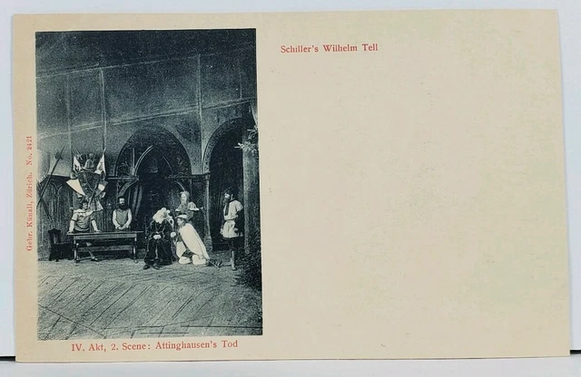 Wilhelm Tell Legendary Swiss Marksman Friedrich Schiller Play #2421 Postcard I3
