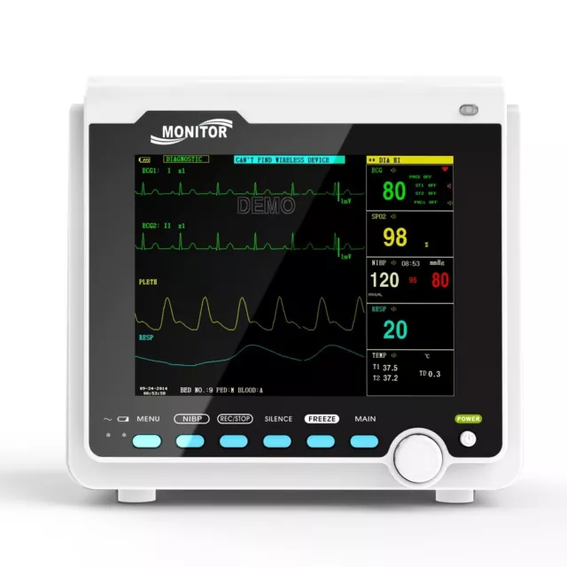 ICU Patient Monitor Sign Vital Sign ECG, NIBP, Spo2, PR, Resp, Temp CE 3