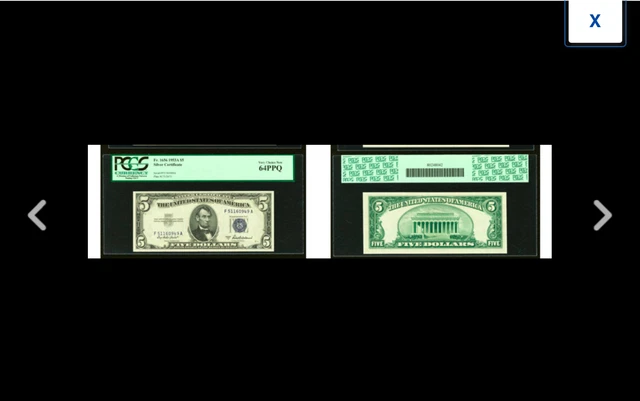 F - A Block Deep Blue Inks Pcgs  64 Ppq  $5 1953A Silver Certificate