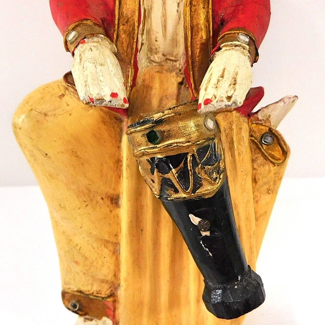 3 Burmese Temple Musicians Wall Plaques Hand Carved Wood Java Burma 10" 4