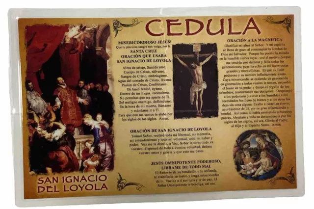 CEDULA DE SAN IGNACIO DE LOYOLA, DICE AL DEMONIO… NO ENTRES!!!   Laminated