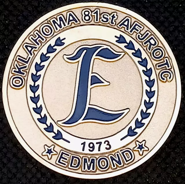 1973 Oklahoma 81st AF JROTC Challenge Coin Edmond Integrity Service Excellence 3