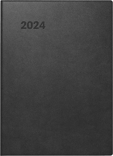 Brunnen 1073611904 Taschenkalender schwarz 10x14cm 1Tag/1Seite 2024
