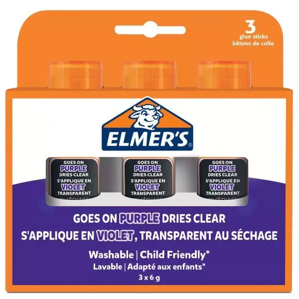 Elmers Klebestift Disappearing Purple 6G - 3er Blister 2136613 (3026981366130) 2