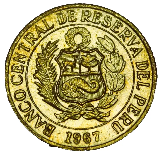 Peru 10 Centavos, 1967 Unc~Free Shipping