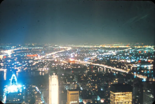 ONYC2 Original Slide - 1960's New York City Night Buildings & Architecture  #101