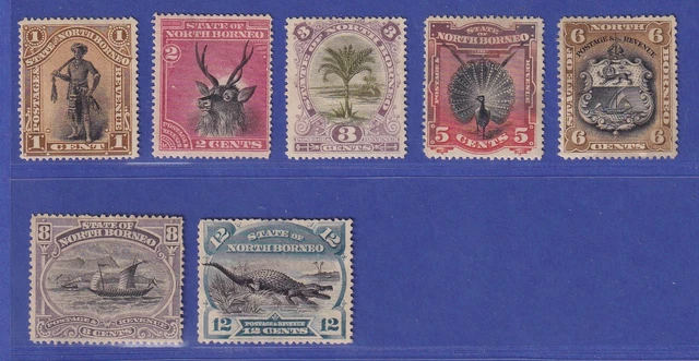Nord-Borneo 1897 Landesmotive Mi.-Nr. 69-75 Teilsatz (*)