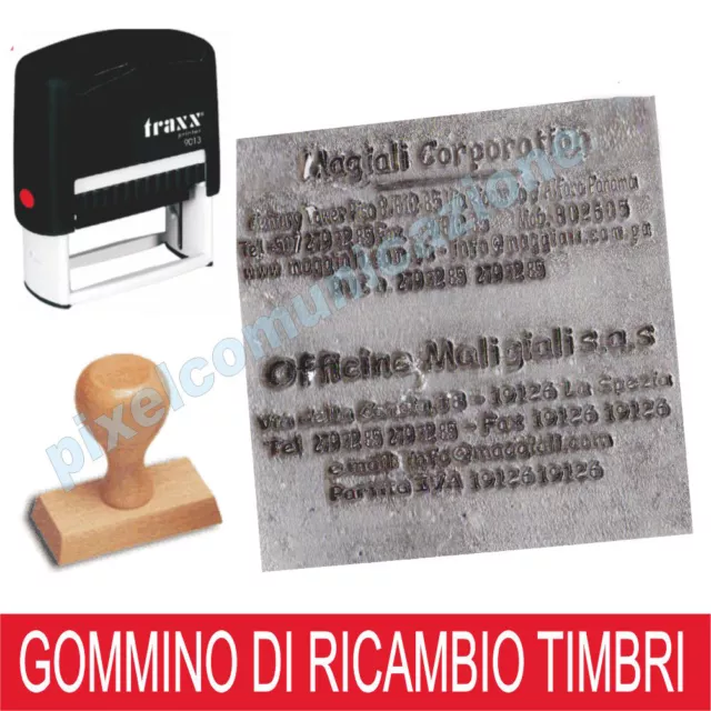 Resina Timbro Personalizzato Gommino Autoinchiostrante Manuale