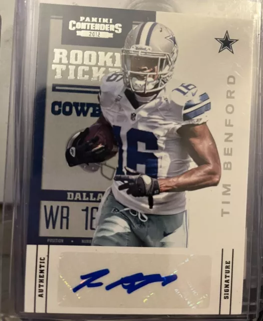 2012 Panini Contenders Rookie Ticket Tim Benford #190.1 Rookie Auto RC